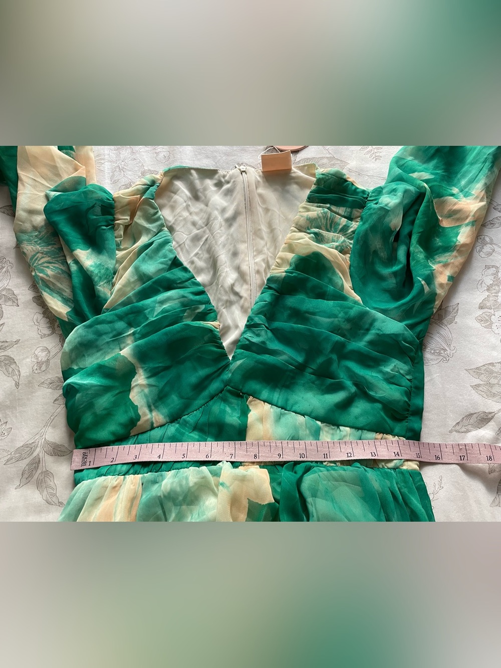 NWT Sage and Paige‎ Coastlines Green Maxi Dress Medium Resortwear Vacation Boho - Picture 7 of 8